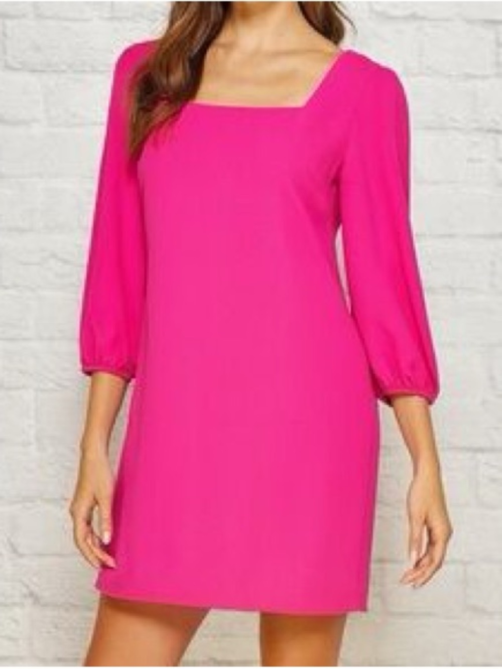 Amanda Uprichard Hot Pink Square-Neck Mini Dress S